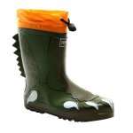 Bottes de pluie unisexe caoutchouc mudplay kaki fonc / rouge orang