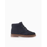 Bottes richelieu en daim À lacets bleu foncé Bottes richelieu en daim À lacets bleu foncé