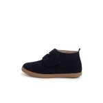 Bottes en su�de avec large bande adh�sive bleu marine