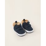 Bottes en velours ctel avec bride  scratch bleu fonc