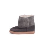 Bottes en velours c�tel� et su�de avec doublure en peau de mouton gris