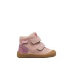 Bottines barefoot b�b� fille en daim spinni � scratch, imperm�ables rose - magnolia