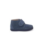 Bottines � brides larges adh�rentes en fourrure bleu