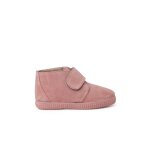 Bottines � brides larges adh�rentes en fourrure rose