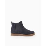 Bottines chelsea avec bordure festonne bleu fonc