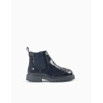 Bottines chelsea vernies avec d�tails brogue bleu