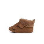 Bottines en cuir fourrure velours taupe