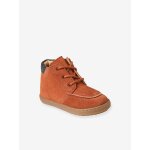 Bottines en cuir laces et zippes bb rouille