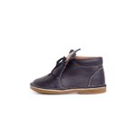 Bottines en cuir � lacets monkey face bleu marine