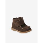 Bottines en cuir scratches et zippes bb marron