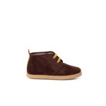 Bottines doubl�es en su�de de mouton avec bande arri�re marron