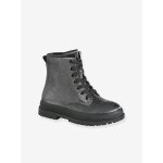 Bottines enfant fille � lacets argent�