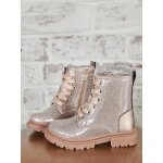 Bottines enfant fille synthtique laces et zippes or