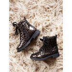 Bottines enfant fille vernies synthétique zippées noir imprimé Bottines enfant fille vernies synthétique zippées noir imprimé