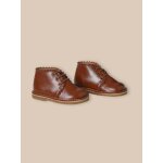 Bottines festonnes en cuir bb cognac