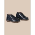 Bottines festonnes en cuir bb marine