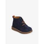 Bottines laces cuir bb bleu marine