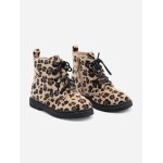 Bottines a lacets leopard