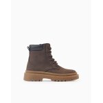 Bottines de montagne en su�dine avec lacets marron