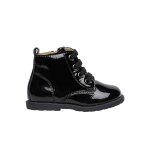 Bottines vernies  lacets et fermeture clair robin new noir -