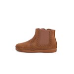 Bottines zipp�es et �lastiques fille caramel mou