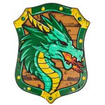 Bouclier de chevalier dragon vert en mousse vert