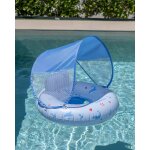 Bouee bebe avec siege et protection contre le soleil - piscine bleu