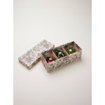 Boule de no�l en verre peinte � la main par lot de 3 imprime multico