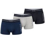 Boxer gar�on en coton noir, bleu, gris.