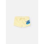 Boxer avec imprim rayures et cordon de rglage jaune