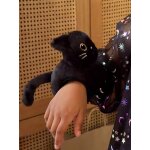 Bracelet chat noir peluche noir