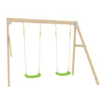 Bras de portique 2 balan�oire compatible maisonnette bois fsc� marron - vert