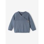 Brassière bébé naissance en tricot de coton bio bleu jean Brassière bébé naissance en tricot de coton bio bleu jean