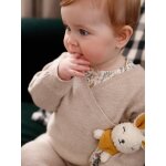 Brassire bb naissance tricot point mousse coton et laine beige chin