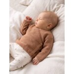 Brassi�re b�b� naissance tricot point mousse coton et laine cappuccino