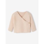 Brassi�re b�b� naissance tricot point mousse coton et laine rose