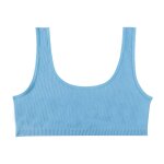 Brassi�re fille sans couture c�tel�e bleu