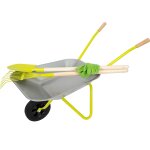 Brouette avec outils de jardin gris