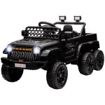 Buggy quad lectrique enfant 6 roues - tlcommande - coffre benne - nombreux effets noir
