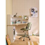 Bureau d'angle enfant avec rangements blanc
