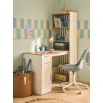 Bureau avec biblioth�que soren blanc