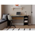 Bureau avec caisson milor anthracite & bois