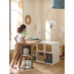 Bureau coulissable toupie blanc