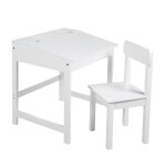 Bureau d'écolier avec rangement intégré et chaise blanc Bureau d'écolier avec rangement intégré et chaise blanc