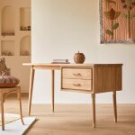 Bureau enfant en bois de teck kort naturel