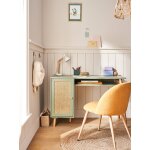 Bureau enfant cannage poesie vert