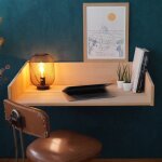 Bureau mural suspendu en htre naturel armand bois naturel