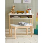 Bureau + tabouret maternelle colier blanc