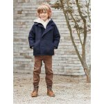Caban  capuche garon doubl sherpa encre