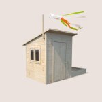 Cabane en bois avec bac � sable int�gr� palm springs marron